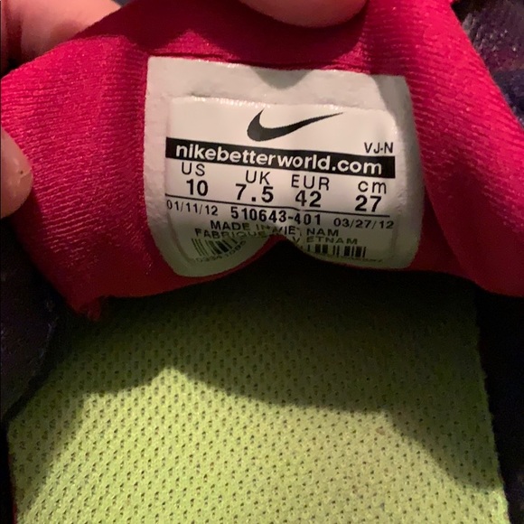 Pink and Purple Nike Free 5.0 Sneakers - Picture 7 of 8